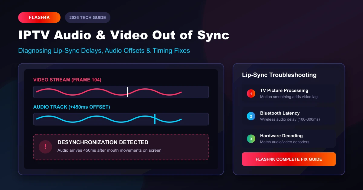 IPTV Audio and Video Out of Sync in 2026: Causes, Fixes and Lip-Sync Solutions